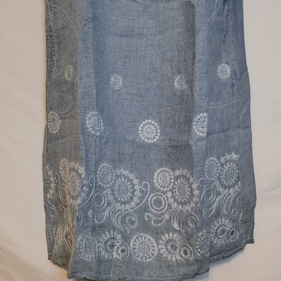 LINA Tomei Linen Embroidered Hem Dress - Picture 8 of 13